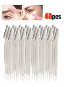 48/24/12/6/3/1 Pcs Multi-Color Eyebrow Trimmer & Shaver, Callus Remover, Body Hair Trimmer & Facial Eyebrow Razor Set With Long Handle Safety Blades And Precision Guards, Eyebrow Grooming Tool For Home Or Travel Use,Giveaways,Travel,Cheap Stuff,Travel Essential - Multicolor - View 22