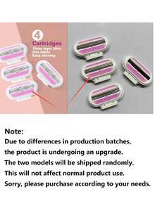 1 Handle + 4/8 Blades Set, Women's Bikini Manual Hair Removal Tool, Triple Layer Stainless Steel Shaving Blades, Replaceable Safety Razor Blades - Multicolor - View 11