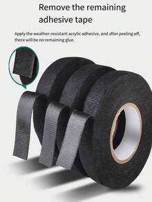 15M Automotive Flocked Wiring Harness Tape, Flame Retardant Flocked Cloth Tape, Black Polyester Flocked Wrap Tape