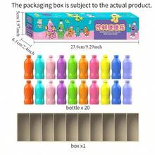 Celemela 21 Peças Conjunto de Jogo de Adivinhação de Garrafas Engraçado - Inclui 20 Garrafas Coloridas + 1 Caixa de Armazenamento, Aprimora o Pensamento Lógico de Adultos, Brinquedo de Relaxamento de Combinação de Cores, Treinamento de Memória e Raciocínio, Jogo de Mesa Criativo Adequado para 197 Países