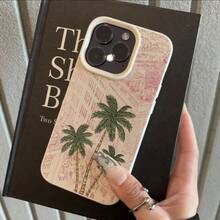 度假风时尚 TPU 1 件装 TPU 材质优雅复古建筑椰树图案手机壳，适用于 Smartphonig/Redone 17 Pro Max，春季礼物 - 白色 - 查看 2