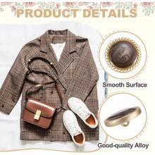 Metal Vintage Gold Button 20 Rounetal Sewing Button Alloy Shank Replacement For Women's Suit Woolen Coat Shirt Dress Sewing Brown Pack Of 5,25526599 - 棕色 - 查看 5
