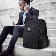 1PC Bagsure Travel Laptop Backpack, Business Water Resistant Laptop Backpack With USB Charging Port, College Bag For Men & Women - 黑色 - 查看 9