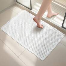 Alfombra De Baño Tejida con Forma De Gofre,Alfombra Antideslizante Tapete para Baño,Super absorbentes,La Alfombra Piso con Diseño Gofre BohemioApto para Baño,Cocina,Pasillo 46x77cm - Blanquecino - Ver 1