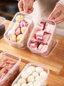 Awaoko 6个700毫升/24盎司厨房食品储物盒，带盖冰箱食品储物盒，可重复使用，适用于肉类、水果和蔬菜，可用作午餐盒、便当盒、外卖盒等。厨房用品，厨房配件，厨房工具