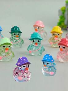 混合夜光树脂装饰件、绿色迷你景观装饰、迷你鸭子夜灯挂饰、全新夜灯微型动物树脂工艺品、可爱夜光闪光迷你鸭子、戴帽子的迷你鸭子、荧光仙女花园装饰、可爱动物微景观、适用于迷你花园和水族馆的 DIY 配件、微景观鱼缸挂饰、户外花园挂饰生日毕业最佳礼物 - 彩色 - 查看 5