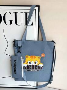 Canvas Tote Bag, Suitable For StudentsOne Shoulderer Bag, Crossbody Canvas Bag, Versatile & Large Capacity Backpack