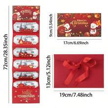 2026 New Money Clip, Festival Gift BoxSanta Claus Hot Stamped Folding Red Envelope, Red Envelope Christmas Surprise Party Savings Box, Cartoon Card, Creative 6-Card Folding Cash Gift Wallet, Unique Multi Functional Cash Box, Cash Envelope,