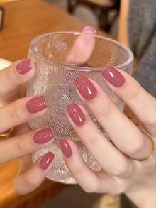 Hộp 150 móng tay giả Maillard màu nâu thu đông có thể tháo rời - Nhiều màu - Xem 5