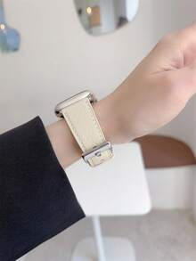 1条柔软皮革表带，兼容，女士运动风格，适用于38mm、40mm、41mm、42mm、44mm、45mm、46mm、49mm表盘尺寸，兼容 Series 10/9/8/7/6/5/4/3/2/1 SE Ultra。 - 銀 - 查看 6