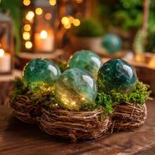 1pc AAAA+ Quality Polished Green Fluorite Ball | Crystal | Crystal Collection | Halloween Decor | Birthday Gift | Christmas Decor | Christmas Gift | Scene Decor | Gift For Her | Polished | For Jewelry Making | Bulk, Party Decor, Holiday Decor, Polished Gemstone, Decor, Natural Stone, Handmade Gem, Crystal Ball, Fluorite Ball, Gift Shopper, Holiday Buyer - Green - View 4