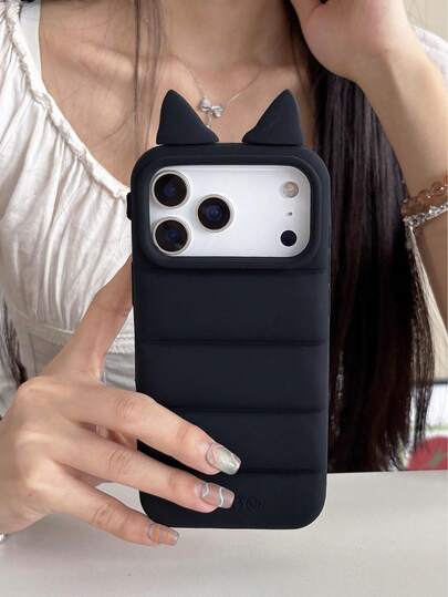 【韓国 オシャレ人気】かわいいキャンディー色のダウンジャケット、ウサギの耳iphone17ケースiphone17pro/17promax/16/16e/16plus/16pro/16promax/15/15plus/15pro/15promax/14/14plus/14pro/14promax/13/13pro/13promax/12promax/対応、柔らかくエレガントなフルラップ耐衝撃カバー、落下防止、傷防止、女性に最適