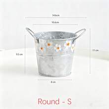 1 chậu hoa bằng sắt dập nổi kiểu cổ điển - Bình hoa để bàn bằng sắt, chậu trồng cây bằng sắt (thích hợp cho sân và ban công), trang trí sân vườn ngoài trời. - Nhiều màu - Xem 13