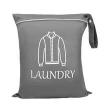 大号旅行洗衣袋，干湿两用袋，可洗脏衣服抽绳袋，适用于运动服、泳衣、健身服，蓝色、粉色、黑色、灰色 - 衣服 - 查看 17