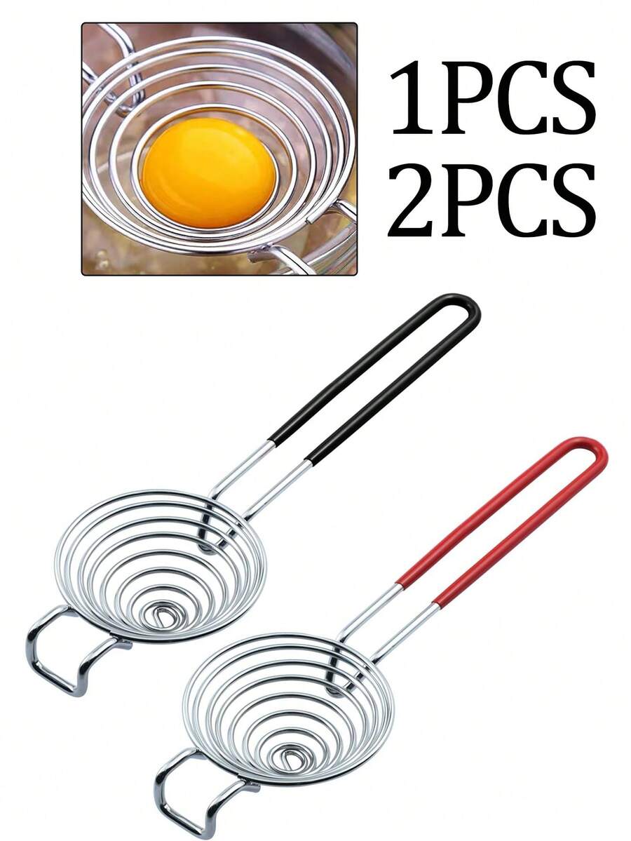 Stainless Steel Egg Yolk Separator, Long Handle Egg Yolk & Egg White Separator Cooking/Baking Kitchen Tool