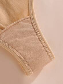 4pcs Women High Waist Seamless Thong Panties, Soft Invisible Daily Underwear - Multicolor - View 5