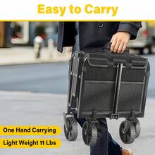 Vehículo plegable de 360 libras y 25 pulgadas con 4 ruedas para todo terreno, carrito de compras plegable y portátil práctico, adecuado para compras, deportes, jardín y camping