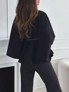 1 Stück Damen Einfarbiger Mode Taillierter Wollmantel in A-Linie, Herbst/Winter