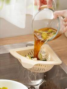 1 件多功能肥皂盒沥水篮、水槽沥水篮、蔬菜水果池米渣过滤器、沥水架 - 彩色 - 查看 4