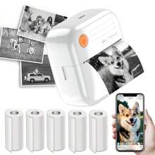 Mini Printer, Portable Thermal Inkless Printer, Suitable For Text, Notes, Photos, Course Labels, Tasks - Multicolor - View 2