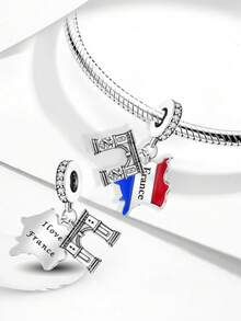 1件925纯银西班牙珠吊坠，适合女士手链、手镯DIY饰品制作及日常搭配，是女孩的理想配饰。 - 串珠 - 查看 6