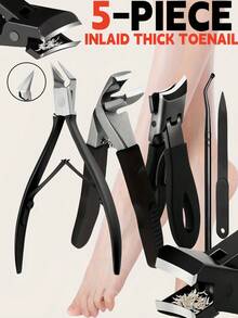 7pcs Thick Toenail Clipper Set - Wide Jaw Large Toenail Cutter, Suitable For Thick Ingrown Nails And Pedicure, Professional Sharp Heavy Duty Nail Clippers, Professional Manicure Care Kit, Unisex Travel Case, Great Gift For Friends, Boyfriends And Parents, Ideal For Halloween, Christmas