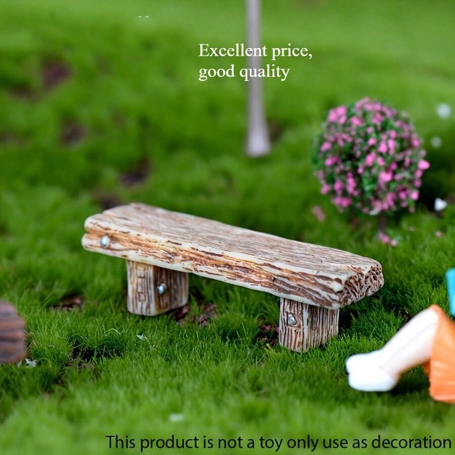 1pcs/Set Solid Wood Double Stool, Moss Succulent Micro Landscape Couple Decoration Gift, DIY Material Resin Retro - 1 CÁI - Xem 1