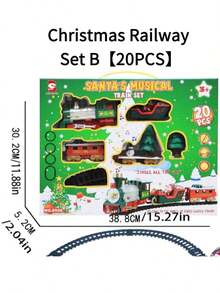 Zestaw świątecznych pociągów elektrycznych ze światłem i dźwiękiem, wisząca ozdoba choinkowa, tor w kształcie koła, pomysł na prezent dla dzieci