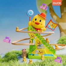 Automatic Stair Climbing Duck Slide Track Toy Set, Duck Roller Coaster Slide With Lights And Music, Children's Educational Duck Slide Toy, Ideal Gift For Halloween, Christmas, New Year (Batteries Not Included) - Multicolor - View 6