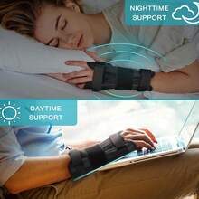 Wrist Support Brace, Adjustable Compression Wrist Guard To Relieve Carpal Tunnel Syndrome, Suitable For Left And Right Hands - Black - View 2