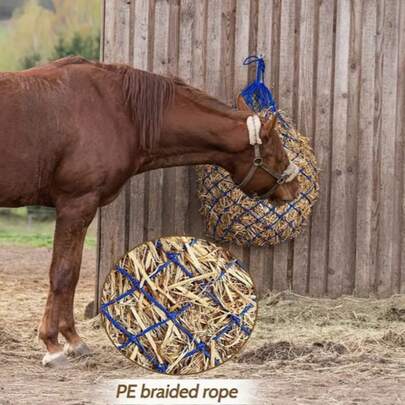 1/2 Packungen robustes Heu-Futternetz für Pferde, Hängestil aus Nylonseil, geeignet für Anhänger und Ställe, Heu-Futternetz zum langsamen Fressen, um Verschwendung zu reduzieren