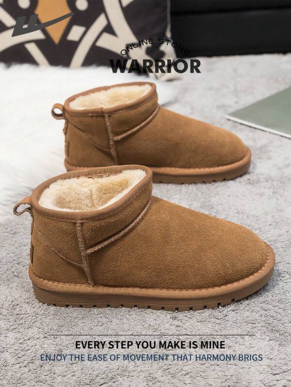 WARRIOR 战士舒适街头风格雪地靴女秋冬舒适跑步鞋朴素风格休闲而时尚的运动鞋全年适用耐磨全天穿着训练运动鞋保暖内衬运动鞋