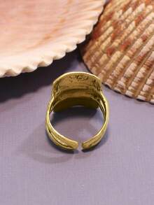 1 Piece Of Women's 2026 New Retro Cross Punk Style Alloy Gold Open Ring Suitable For Daily Party Music Festival - Vàng - Xem 5