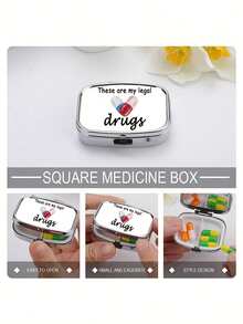 Hộp đựng thuốc hình vuông họa tiết y tá, hộp đựng thuốc di động, hộp đựng đồ mini bằng kim loại, hộp đựng trang sức và thuốc di động, quà tặng sáng tạo cá nhân hóa, họa tiết nơ, mũ y tá, lọ thuốc, thích hợp cho du lịch, hoạt động ngoài trời, bỏ vào túi xách và túi quần, có thể dùng làm quà cưới, quà tặng và trang trí tiệc, hộp đựng đồ du lịch trang trí thiết kế độc đáo. - Nhiều màu - Xem 7