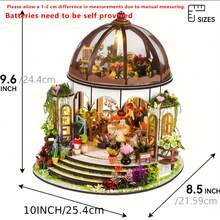 1 Set Of Wooden DIY Sky Garden Toy House Kit, Mini Model House Construction, Mini Greenhouse Model House Kit 1:24 Scale - With LED Lights, Home Decoration And Creative Gifts - Ideal Choice For Birthdays, Easter, Mother's Day,Valentine's Day And Other Holidays - Multicolor - View 14