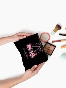 1/2pcs Ladies' Cherry Printed Handbag - Large Capacity Durable Linen Shoulder Backpack With Fixed Belt Design, Suitable For Shopping, Travel,Daily Use, Sturdy Structure,Durable Fabric, Printed, Machine Washable, Suitable For Work, School, Shopping, Birthdays, And Holiday Gifts, Women's Fashionable Handbag,Linen Tote Bag, Lightweight And Multifunctional, Suitable For Work, School Or Daily Use