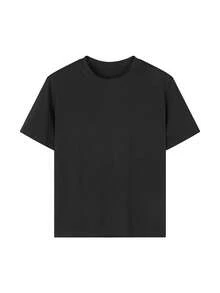 Camiseta para niño | Envío desde México | Tejido transpirable de primera calidad | Camiseta casual de manga corta con cuello redondo para niño | Verano para niño - Negro - Ver 2