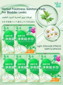 Niceday 18片/6包 245mm轻度失禁护垫 艾蒿洋甘菊卫生巾 日用护垫 迷你卫生巾 除臭 暖宫 女士卫生巾 超强吸收 无侧漏 透气干爽 孕妇老人适用 - 245mm(18pcs/6packs) - 查看 12