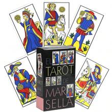 Marseille Tarot - 10.6x6.2cm, Card Game, 78 Cards, Suitable For Party Entertainment, Family Gathering Game, Suitable For Tarot Beginners (Spanish Version)