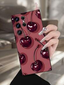 GALLAPLE Cute Cherry-Patterned Phone Case, Stylish And Beautiful Design, Shockproof Back Cover, Perfect For Teens And Young Adults,Compatible With Samsung Galaxy S25Ultra/S25Plus/S25EDGE/S25/S24Ultra/S24/S23Ultra/S23/S22Ultra/S22 Case - 白色 - 查看 6