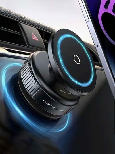 可调节真空磁性手机支架，兼容所有智能手机，适用于汽车/健身房/镜子/光滑表面免提支架，车载手机支架，磁性手机夹，车载手机支架，镜面手机支架，可调节支架，小巧便携，坚固的抓地力，耐用的结构，智能手机支架，适合办公室工作人员和司机