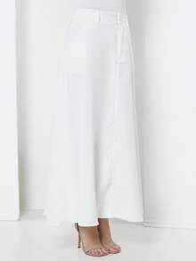 Tailored Skirt With Belt Loops (Without Belt) Code: 3010 - White - View 5