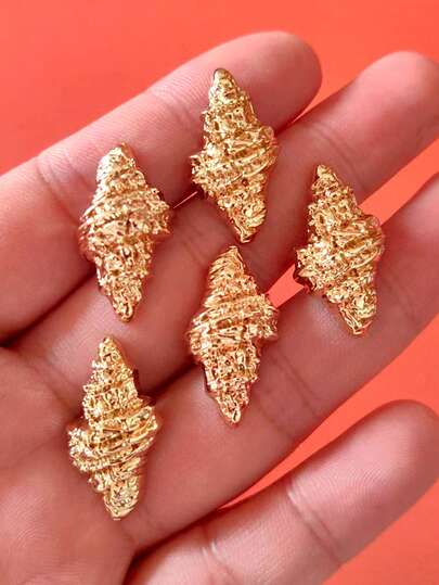 5 pezzi Bottoni a forma di conchiglia minimalisti alla moda, adatti per decorare cappotti, abiti e altri capi esterni