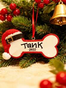 1 pezzo Decorazioni natalizie personalizzate - Decorazioni natalizie personalizzate a forma di osso per cani con nomi, decorazioni per alberi di Natale, decorazioni natalizie, regali di Natale per mamma, papà, animali domestici, amici, regali per donne, amicizia, decorazioni natalizie personalizzate per la famiglia