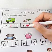 CVC Word Workbooks, Phonics Practice Worksheets For Preschool & Kindergarten Reading & Spelling, Cut & Paste, Read & Match, Fill Sound Activities, Preschool, Kindergarten, Classroom, Homeschool, Teacher Must-Haves, Reading & Spelling Learning Materials For Kids - Multicolor - View 13