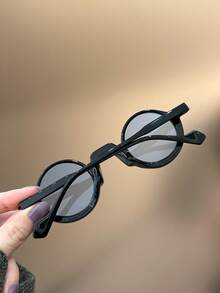 1 件复古小圆框时尚眼镜，适合儿童和青少年，适合派对、户外旅行、海滩度假、摄影道具和日常佩戴