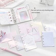 Rosyposy 1 件优雅丝带笔记本 - 女士信封日记本，带展示窗，仿皮封面，系带细节，可爱日记本，学校用品，返校 - 均碼 - 查看 5