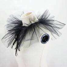 1pc Fashion Elegant Multi-Layer Mesh Puffy Fake Collar Palace Style Retro Fake Collar Decorative Collar For Women - White - View 2