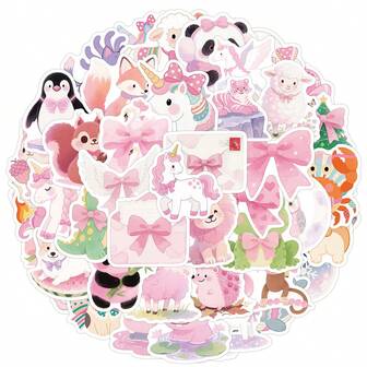 50 piezas de pegatinas de mariposas rosas con graffiti, pegatinas creativas de dibujos animados para decorar tazas, refrigeradores, libros, maletas, cascos, patinetas, cámaras, guitarras y portátiles