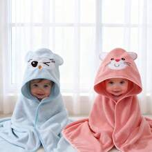 2pcs New Soft Hooded Baby Bath Towels, Soft & Comfortable, Cartoon Design, Super Absorbent Ultra-Fine Fiber Infant Towels, Can Be Used As Stroller Cover, Newborn Blanket, Children Hooded Towel. Suitable For Shower, Swimming, Beach, Home And Other Scenarios. Suitable For 0-3 Years Old Infants And Toddlers, Great Gift Choice For Halloween, Christmas - Multicolor - View 15